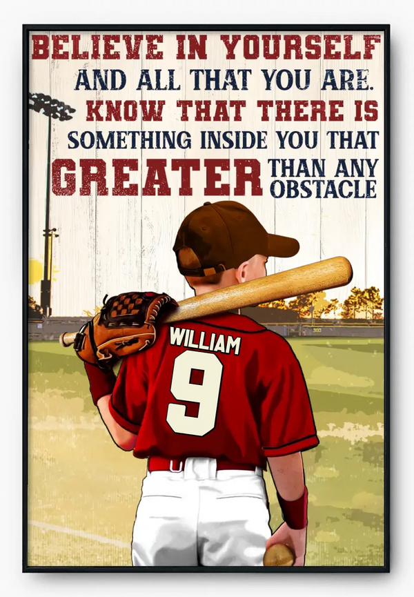 Custom Personalized Baseball Poster, Canvas with custom Name, Number & Appearance, Baseball Gifts, Baseball Gifts For Son, Gifts For Son DPT0524C01DP