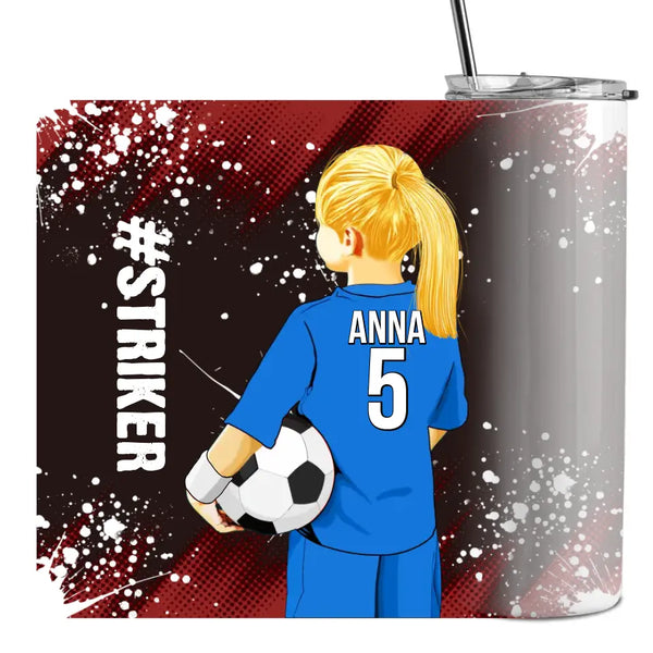 Custom Personalized Soccer Tumbler with custom Name, Number & Appearance, Football Gift, Gifts For Football Players, Sport Gifts For Daughter, Football Lover Gifts DPT2205C02SA