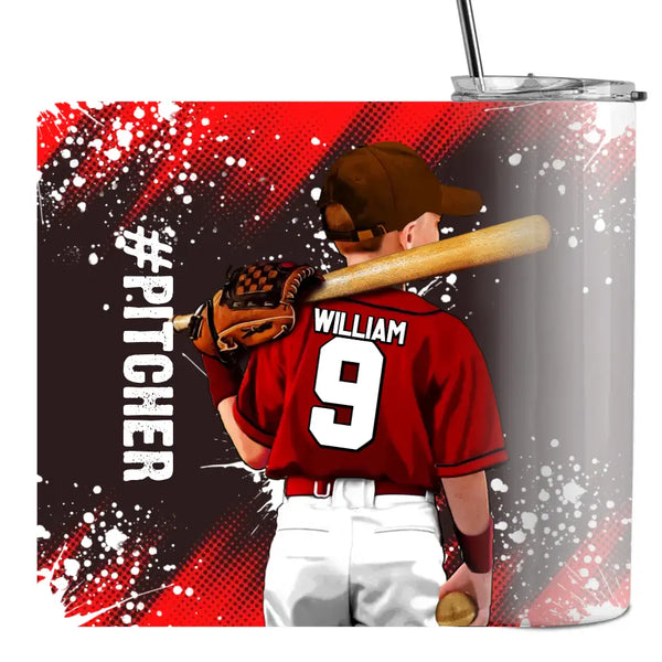 Custom Personalized Baseball Tumbler with custom Name, Number & Appearance, Baseball Gifts, Baseball Gifts For Son, Gifts For Son DPT2205C03DP