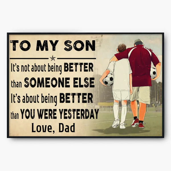 Custom Personalized Soccer Poster, Canvas with custom Name, Number & Appearance, To My Son/ Daughter, Gift For Soccer Players, Soccer Poster, Soccer Wall Decor, LLL0601C01HV