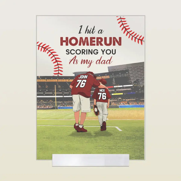 Custom Personalized  I Scored A Touchdown By Getting You As Dad Baseball Acrylic Plaque NHT0530C03SA