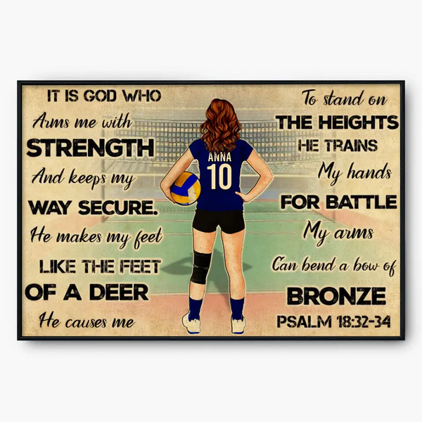 Custom Personalized Volleyball Poster, Canvas, Gifts For Volleyball Daughter NHT0529C15SA