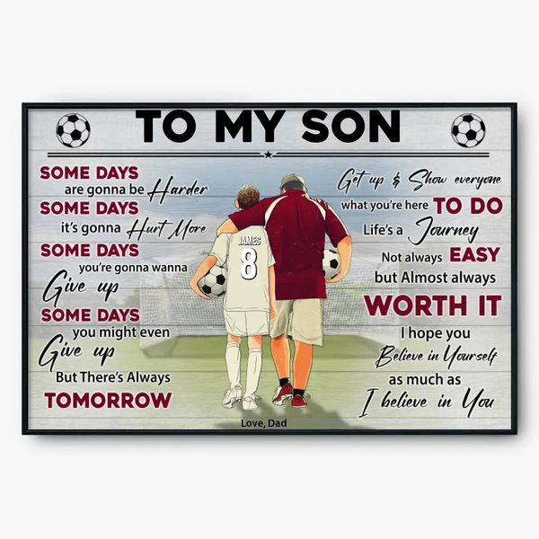 Custom Personalized To My Son Soccer Poster, Canvas, Gifts For Soccer Son, Player NHT0531C01SA