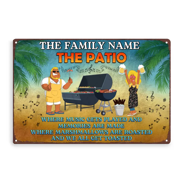 Custom Personalized Bbq The Patio Metal Sign, Bbq Metal Sign, Gifts For Bbq Lovers To Decoration LTT0614C02SA