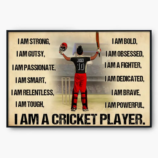 I Am A Cricket Player, Custom Personalized Cricket Poster, Canvas, Cricket Gift, Gifts For Cricket Players HTL0627C01HV