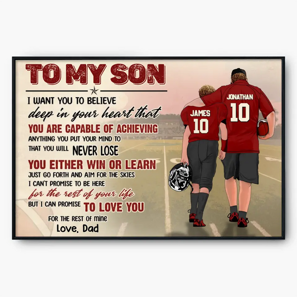 Football Poster, Canvas with custom Name, Number & Appearance, American Football Gift, Gifts For American Football Players, Sport Gifts For Son, Football Lover Gifts Lovers LLL0705C01HV