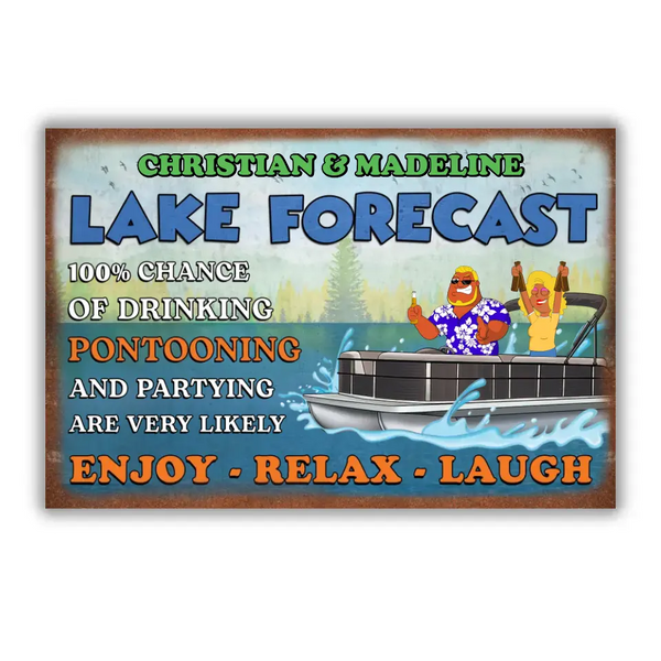 Custom Personalized Lake Lake Forecast Decor Classic Metal Sign, Home Decor Metal Sign, Gifts For Lake House Owner to Decoration LTT0703C01SA