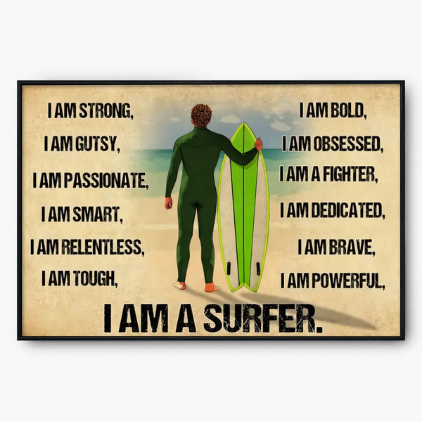 Surfing Poster, Canvas with custom Name, Number & Appearance, Surfing Gift, Gifts For Surfers, Sport Gifts For Son and Daughter, Surfing Lover Gifts Lovers LLL0707C03HV