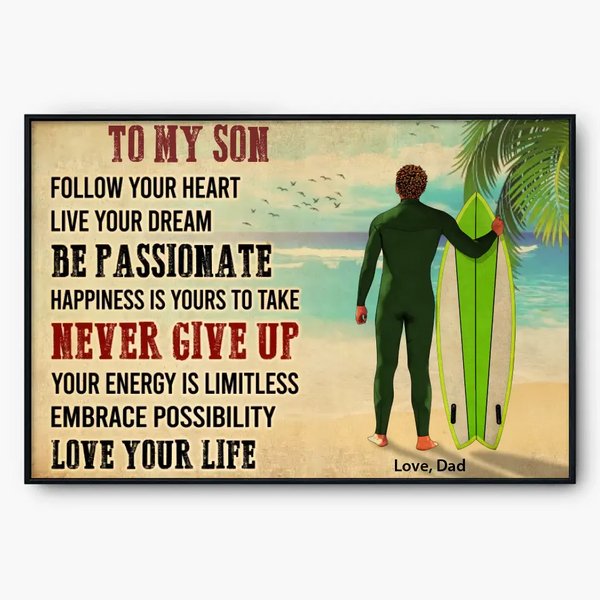 Surfing Poster, Canvas with custom Landscapes & Appearance, Surfing Gift, Gifts For Surfers, Sport Gifts For Son and Daughter, Surfing Lover Gifts Lovers LLL0711C01SA