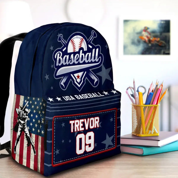 Baseball Personalized Premium Kids Backpack, Back To School Gift Ideas, Custom Baseball Backpack for Kids, Backpack Boys, Baseball, Baseball Backpack for Kids, School
 LTT0714C06DP