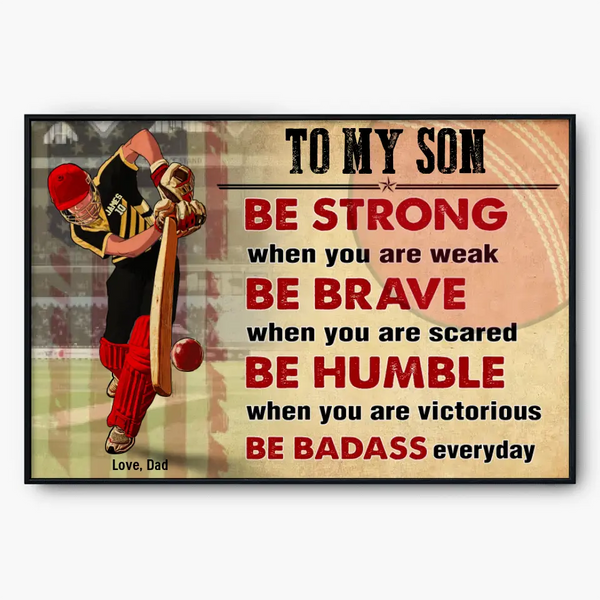 Cricket Poster, Canvas To My Son, Gifts For Son, Cricket Gift, Gifts For Cricket Players, Cricket Lover Gifts HTL0715C02SA