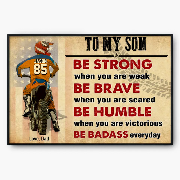 Custom Personalized Motocross Poster, Canvas with custom Name , Number & Appearance, Motocross Gifts, Gifts For Motocross Lovers, Sport Gifts For Son, Motocross Lovers Gifts LLL0715C05SA