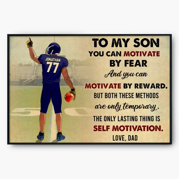 Football Poster, Canvas with custom Name, Number & Appearance, American Football Gift, Gifts For American Football Players, Sport Gifts For Son, Football Lover Gifts LLL0802C02DP