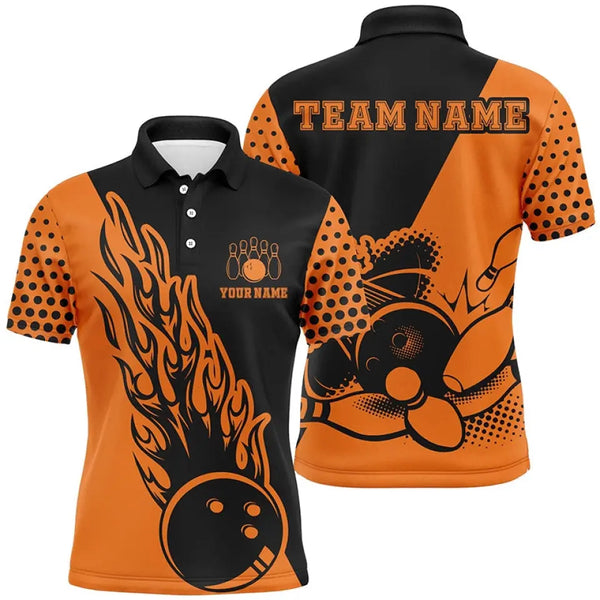 American Bowling Ball Fame Orange Customized Name And Team Name 3D Shirt HVTM13