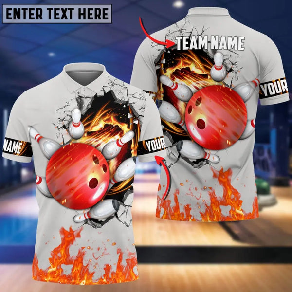 American Bowling Ball Fame Orange Customized Name And Team Name 3D Shirt HVTM14
