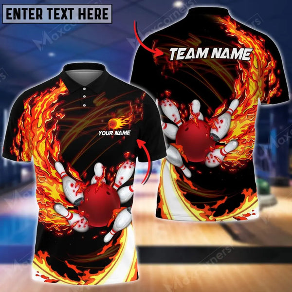 Breath Of Fire Bowling And Pins Multicolor Option Customized Name 3D Shirt HVTM16