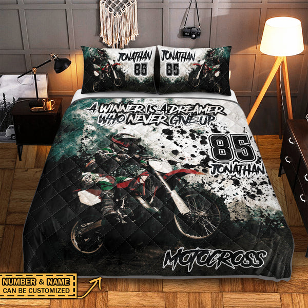 Motocross Name & Number Personalized Quilt Dbq0831A10Adp
