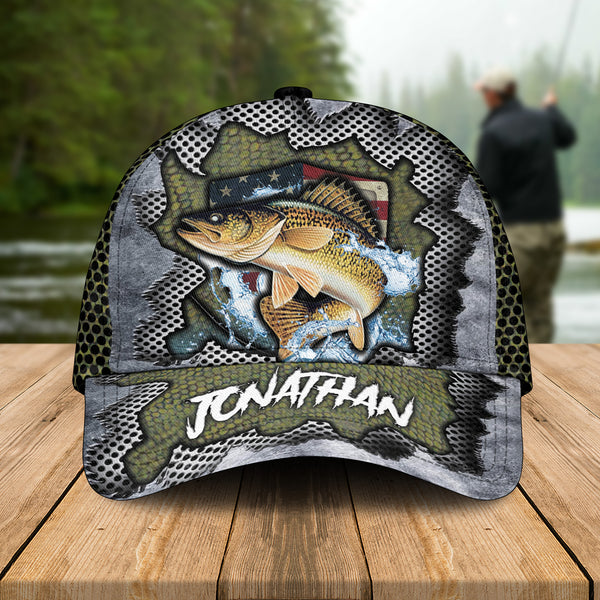 Personalized Walleye Cap with custom Name, Fishing Hat NNH0218B02SA4