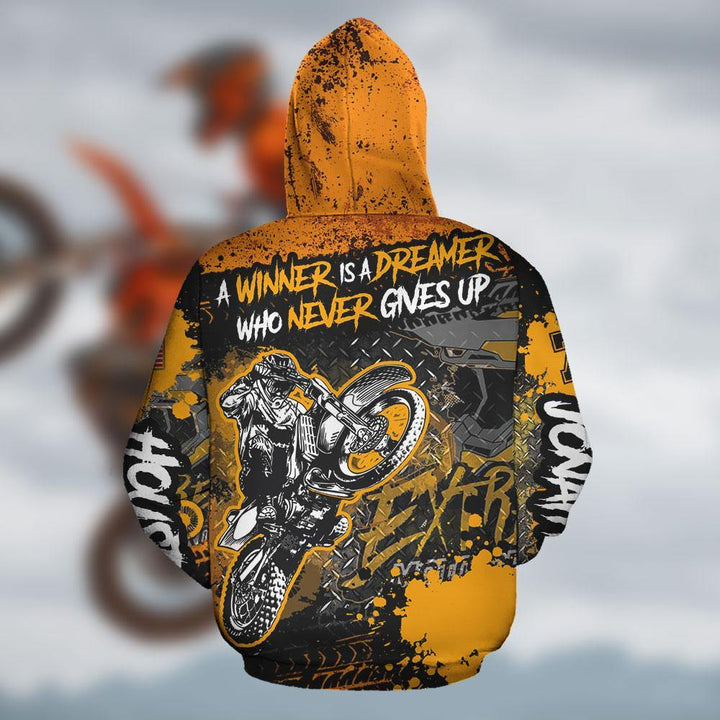Motocross Racing Name Number State Club Personalized Hoodie Dbq0825A02Adp - Unitrophy