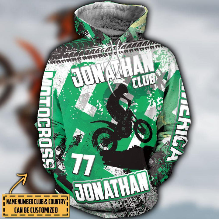 Motocross Racing Name Number Club & Country Personalized Hoodie Dbq0821S04Dn - Unitrophy