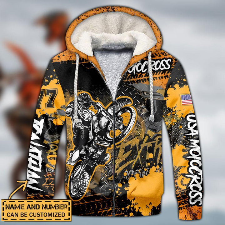 Motocross Racing Name & Number Personalized Hoodie Dbq0825A02Dp - Unitrophy