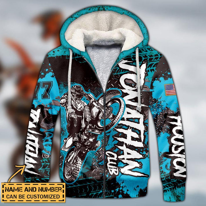 Motocross Racing Name Number State Club Personalized Hoodie Dbq0825A02Adp - Unitrophy
