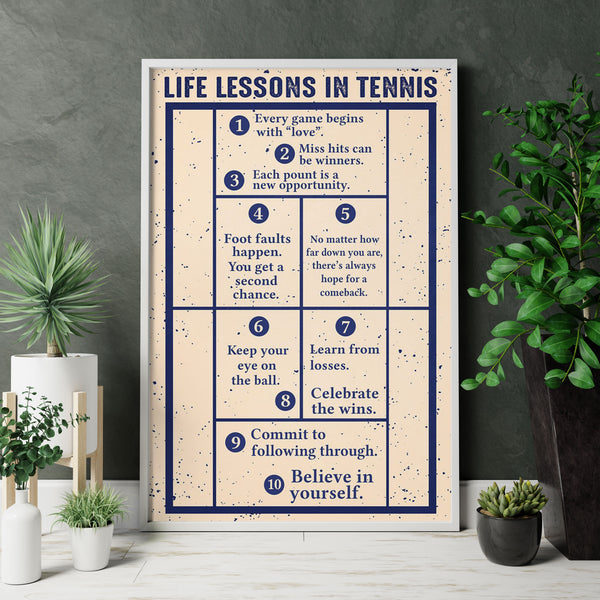 Tennis Poster, Canvas Tennis Life Lessons NTB0522B02