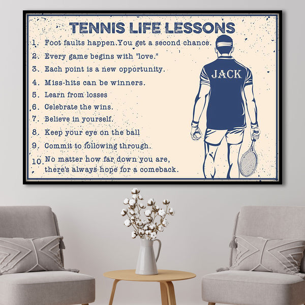 Custom Personalized Tennis Poster, Canvas, Tennis Gifts For Men With Custom Name NTB0522B03