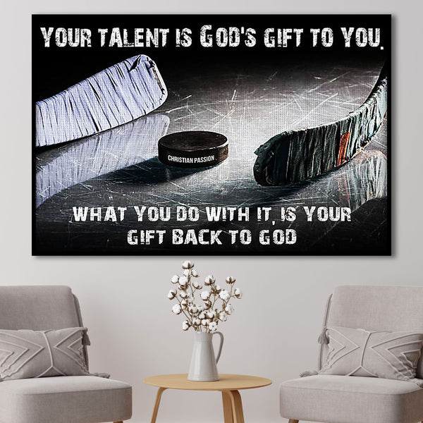 Ice Hockey Poster, Canvas Hockey Gifts NTB0522B14