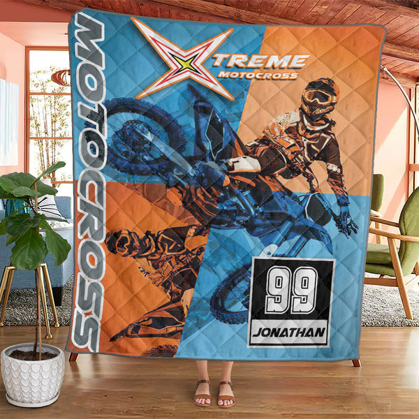 Motocross Xtreme Name & Number Personalized Quilt Dbq0831A05Sa