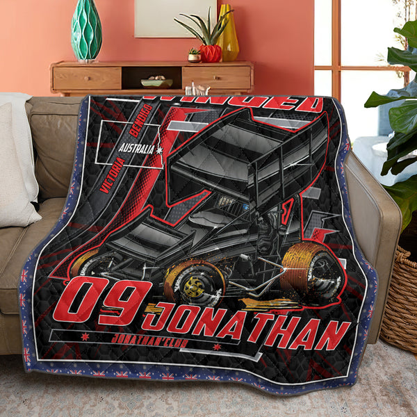 Dirt Track Racing Name Number Club State City & Country Personalized Quilt Dpt1125A03Sa