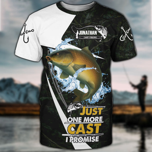 Personalized Fishing All Over Print Apparel with custom Name, Carp Fishing Just One More Cast I Promise - NNH0126B01SA3