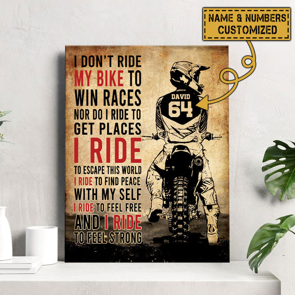 Motocross Name & Number Personalized Poster, Frame, Canvas Ntb1217A11Dp