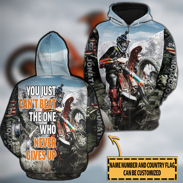 Motocross Racing Name & Number & Country Flag Personalized All Over Print Hoodie Dbq0927A03Sa