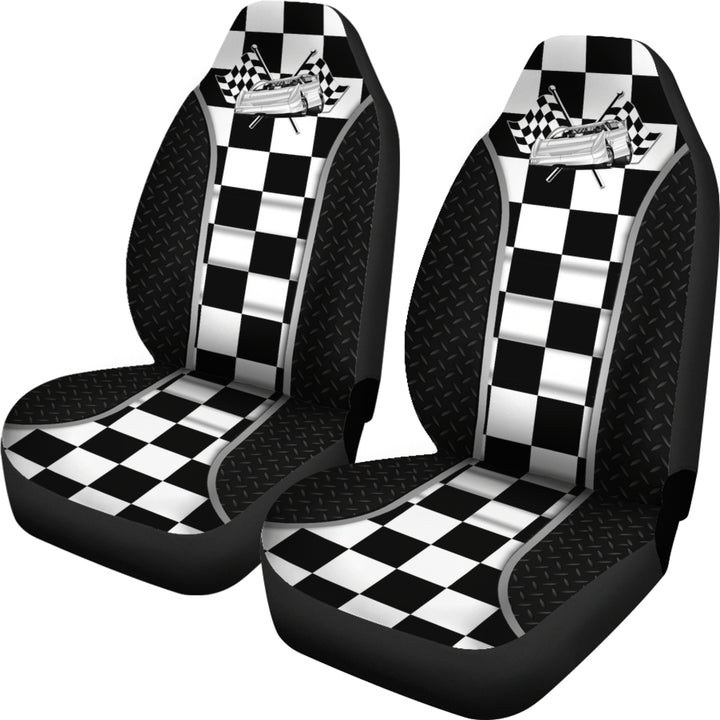 Dirt Late Model Racing Seat Cover Checkered - i01a0037i01dtra - Unitrophy