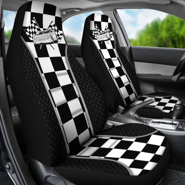 Dirt Late Model Racing Seat Cover Checkered - i01a0037i01dtra - Unitrophy